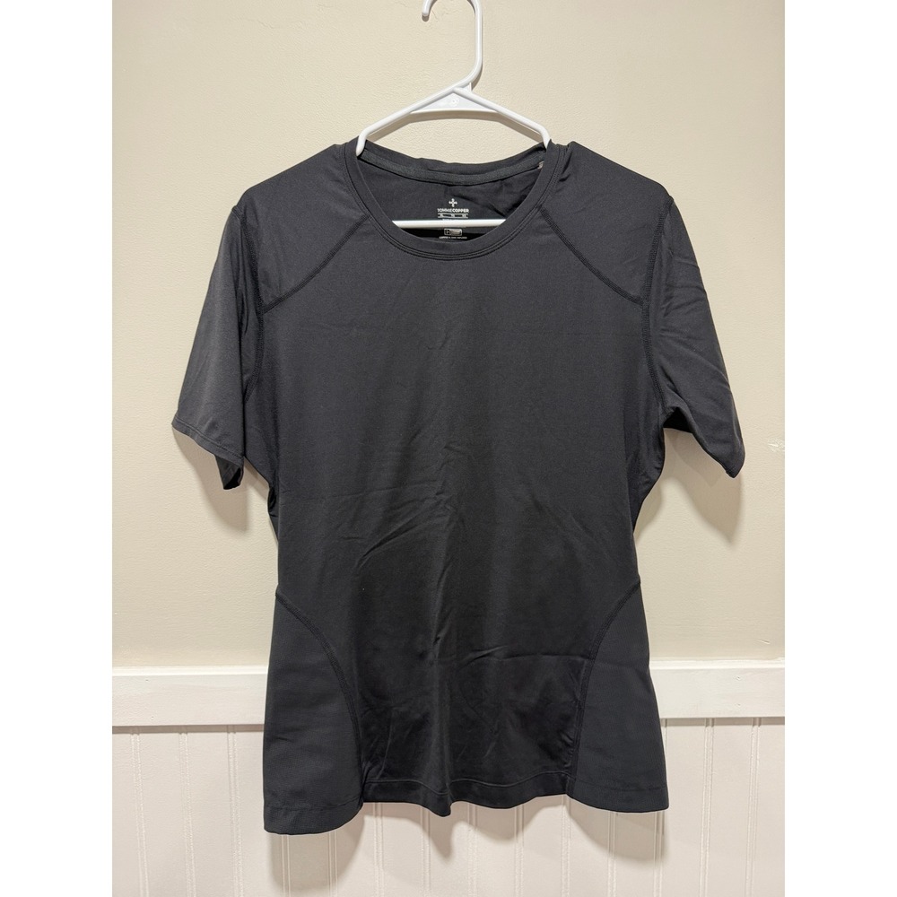 Tommie Copper Compression Short Sleeve Athletic Top Black Women Size XL